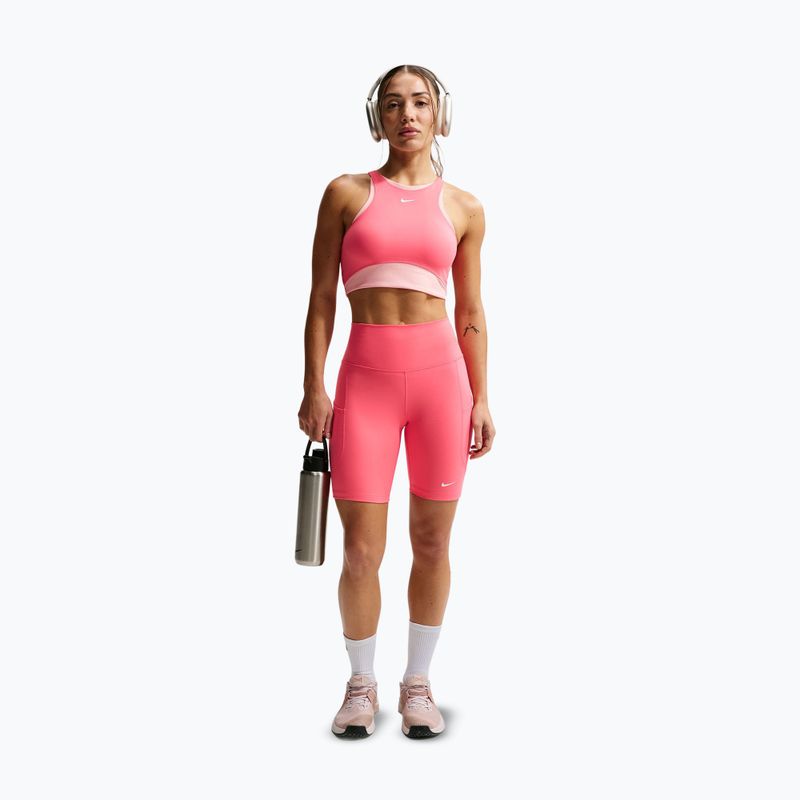 Biustonosz treningowy Nike One Medium Support Sea coral/bleached coral/white 2
