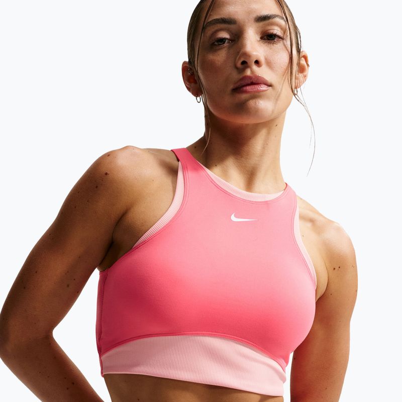 Biustonosz treningowy Nike One Medium Support Sea coral/bleached coral/white 5