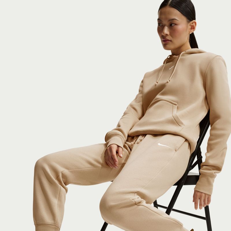 Spodnie damskie Nike Sportswear Phoenix Fleece Mid-Rise linen/sail 6