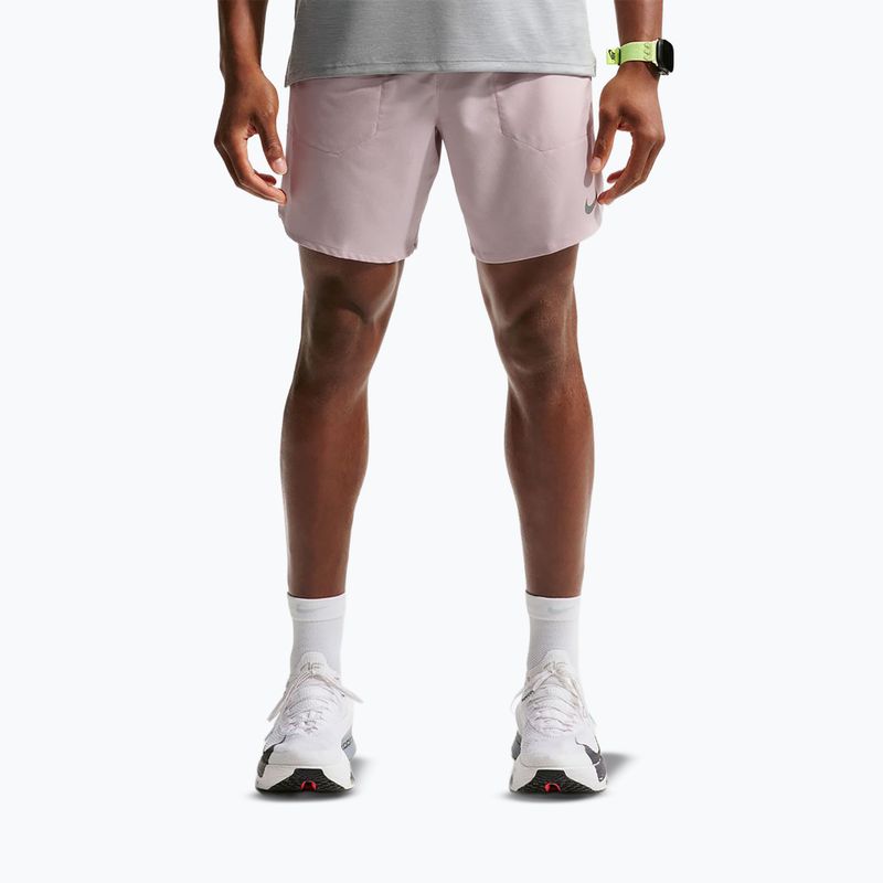 Spodenki do biegania męskie Nike Stride Dri-Fit Brief-Lined 7" particle rose