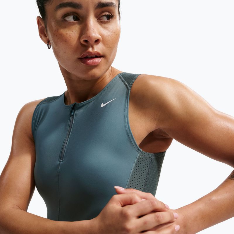 Koszulka treningowa damska Nike Pro Dri-Fit mineral slate/faded spruce/white 4