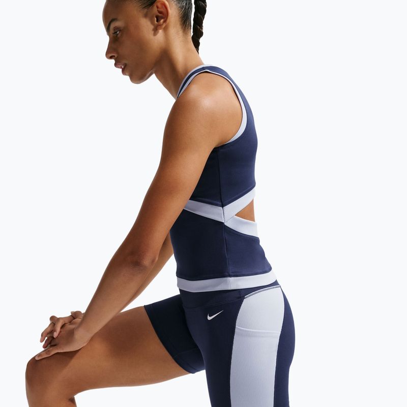 Spodenki damskie Nike One High Waisted Biker 5" midnight navy/hydrogen blue/white 4
