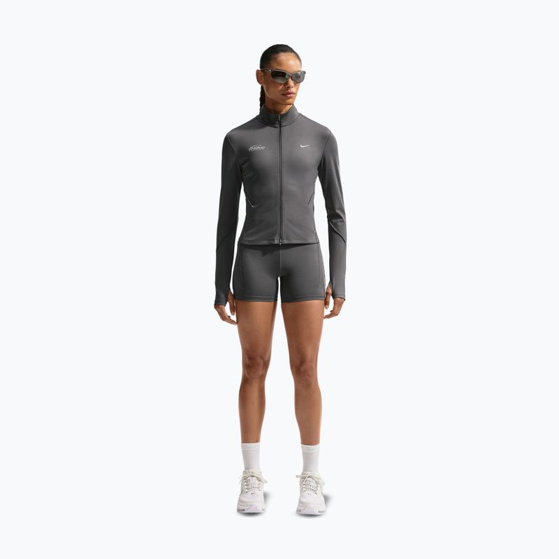 Bluza do biegania damska Nike Swift Dri-Fit Full Zip Mid-Layer medium ash 2