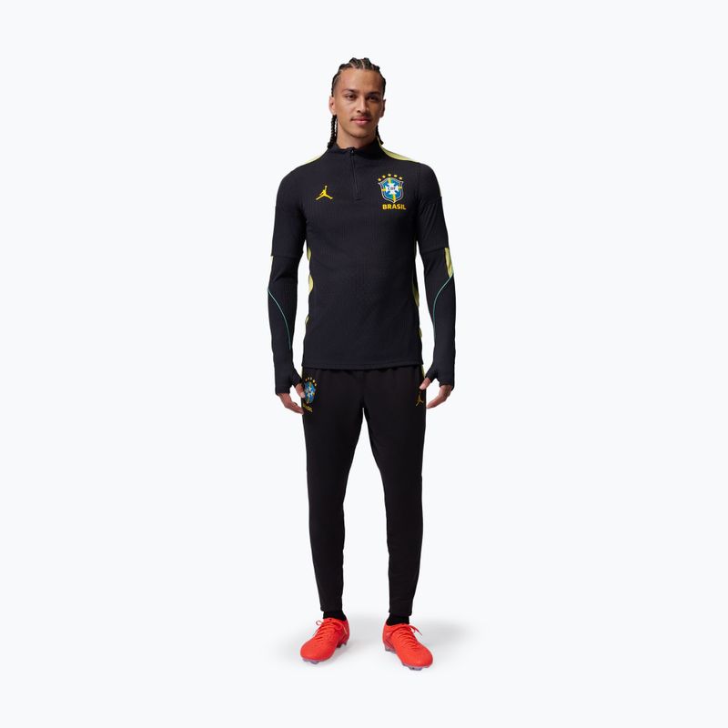 Longsleeve piłkarski męski  Brazil Strike Elite Jordan Dri-Fit Drill Top black/yellow puls/light menta/P109C 2