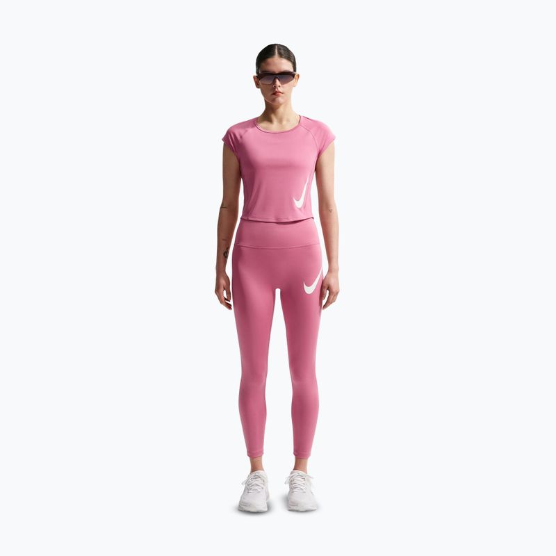 Koszulka do biegania damska Nike Swoosh Run Dri-Fit peony/photon dust/white 2