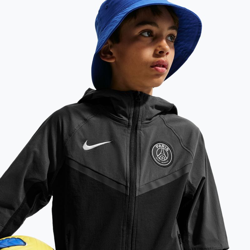 Kurtka piłkarska dziecięca Nike Paris Saint-Germain Tech Full Zip black/anthracite/white 5