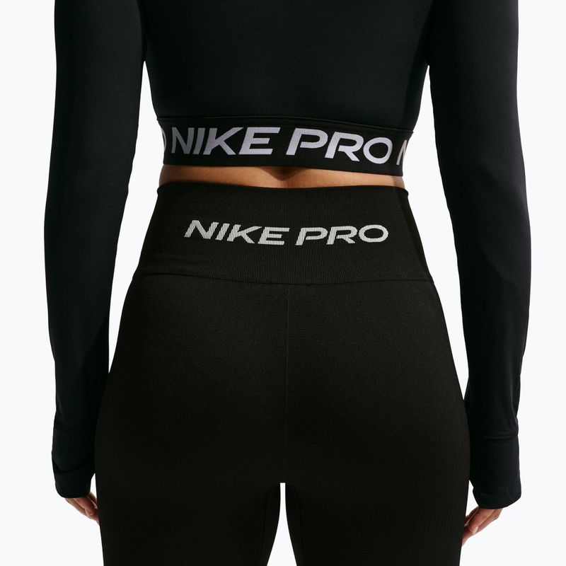 Spodenki treningowe damskie Nike Pro Seamless High Waisted Biker 5" black/white 6