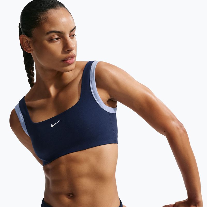 Biustonosz treningowy Nike One Light Support midnight navy/aluminium/white