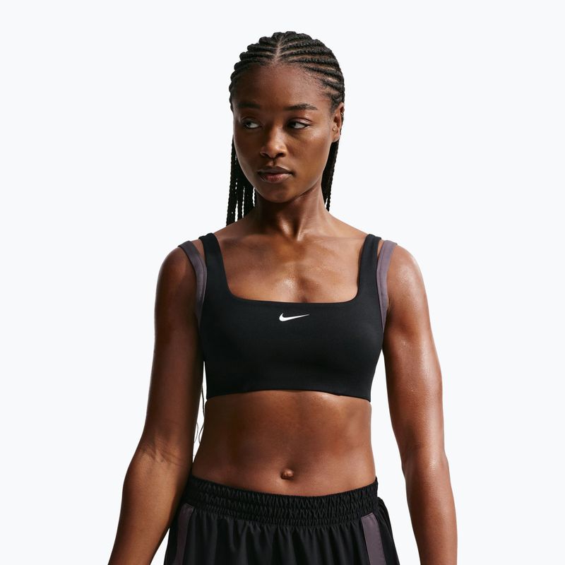 Biustonosz treningowy Nike One Light Support black/thunder grey/white