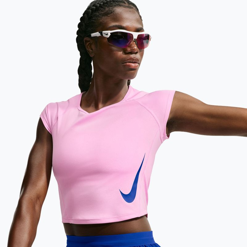 Koszulka do biegania damska Nike Tempo Swoosh Run Dri-Fit pink rise/pink rise/old royal 4