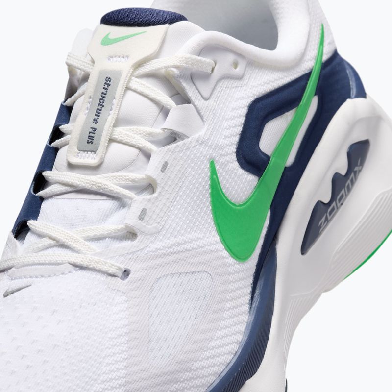 Buty do biegania męskie Nike Structure Plus white/midnight navy/green spark 14