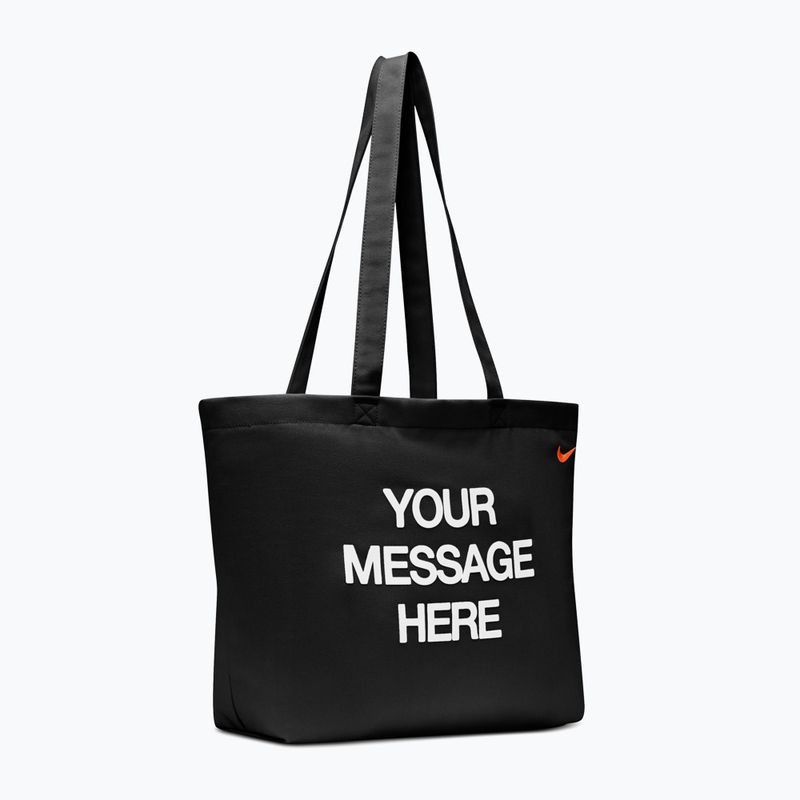 Torba Nike Heritage "Your Message Here" Tote 22 l black/white/safety orange 2
