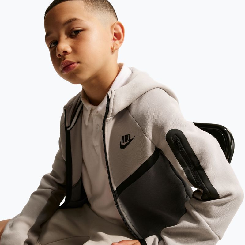 Bluza dziecięca Nike Sportswear Tech Fleece moon particle/cave stone/black/black 10