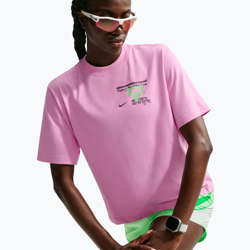 Koszulka do biegania damska Nike Swift Dri-Fit pink rise/illusion green 4