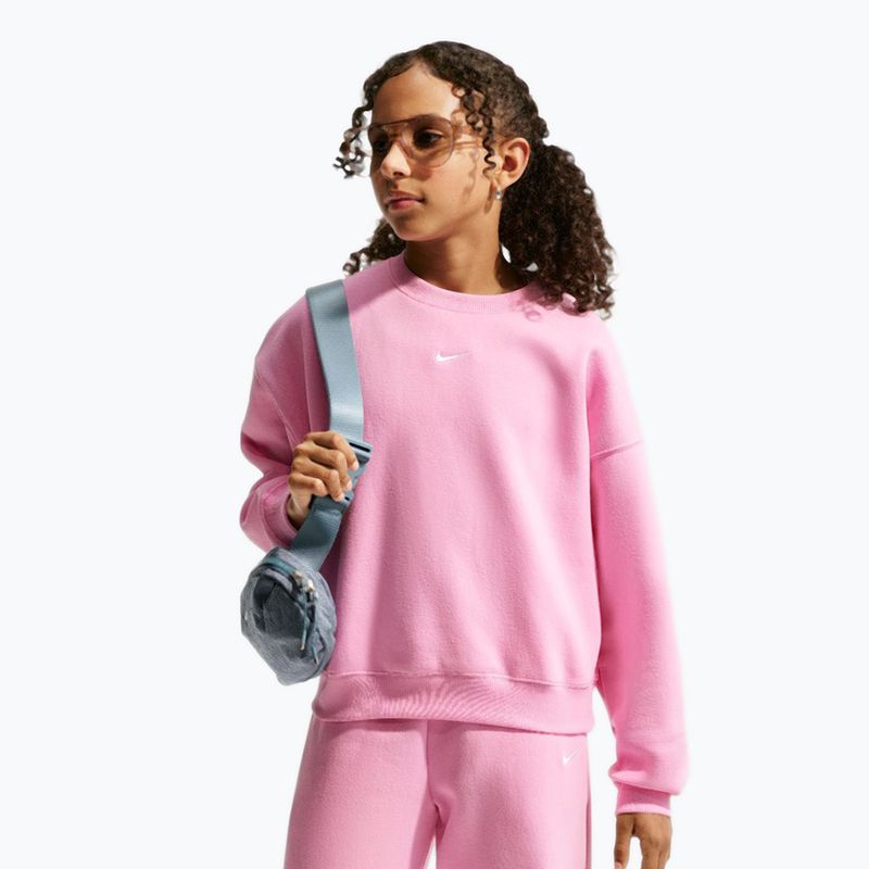 Bluza dziecięca Nike Sportswear Studio pink rise/white