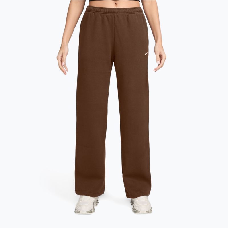 Spodnie damskie Nike Studio Fleece total cacao wow/sail