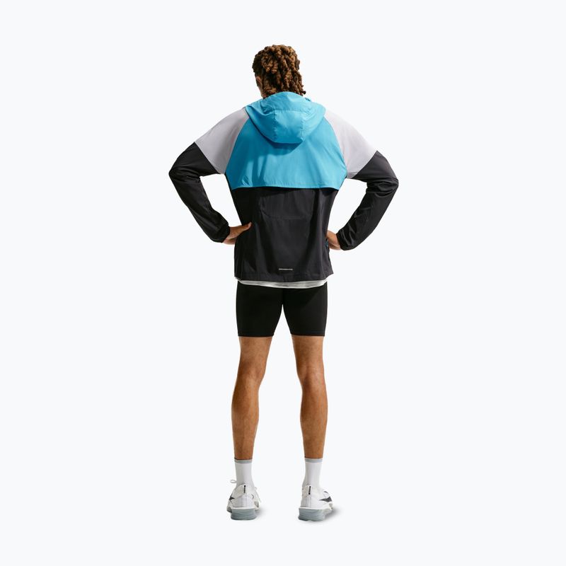 Kurtka do biegania męska Nike Impossibly Light Windrunner black/light current blue/wolf grey 3