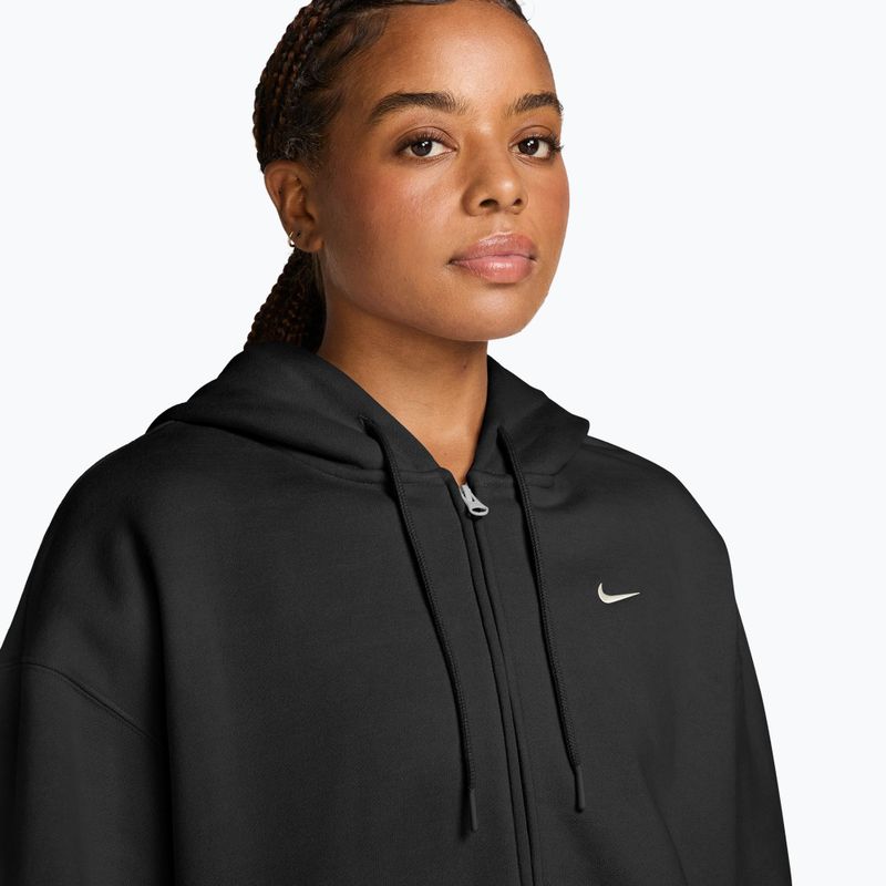 Bluza damska Nike Studio Fleece Medium Weight Oversized Full Zip total black/sail 3