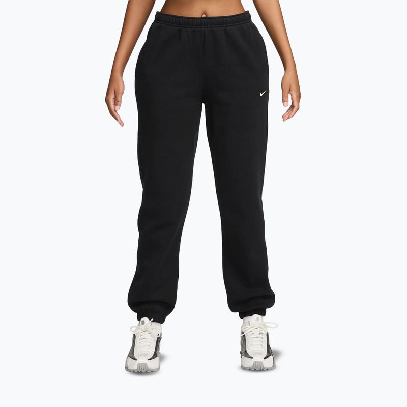 Spodnie damskie Nike Studio Fleece total black/sail