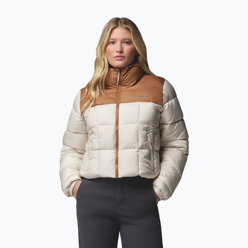 Kurtka ocieplana damska Columbia Puffect III Cropped dark stone/camel brown