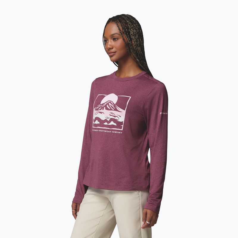 Longsleeve damski Columbia Parsons Point Graphic Tee antique mauve heather/all terrain 4