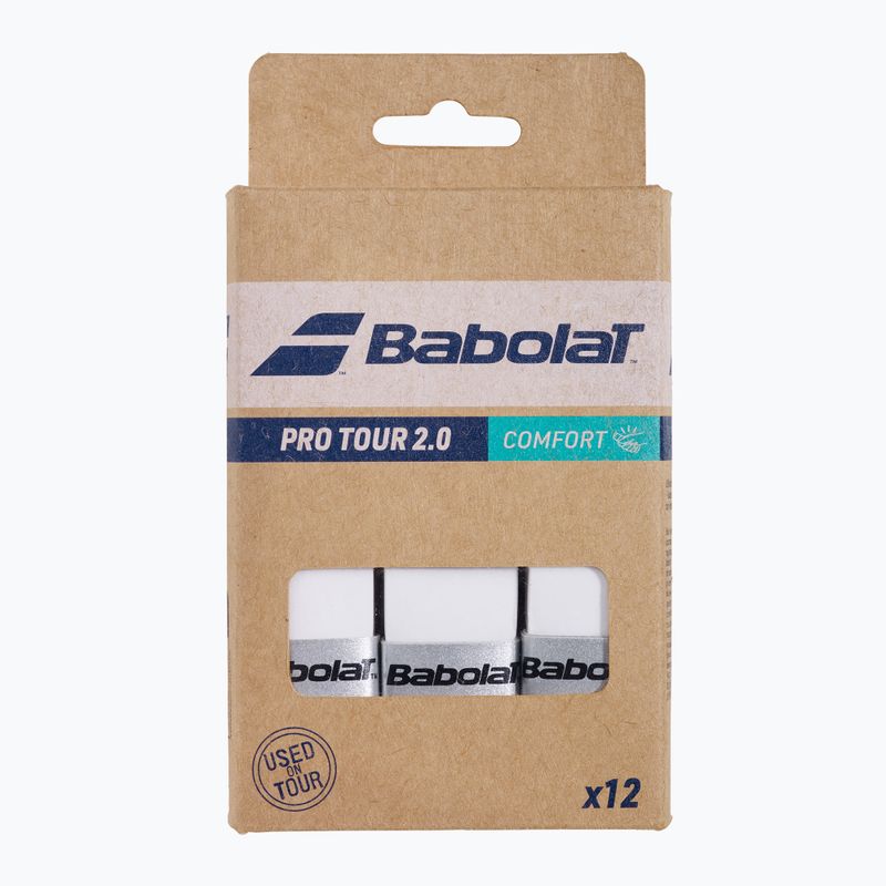 Owijka do rakiet tenisowych Babolat Pro Tour 2.0 12 szt. white