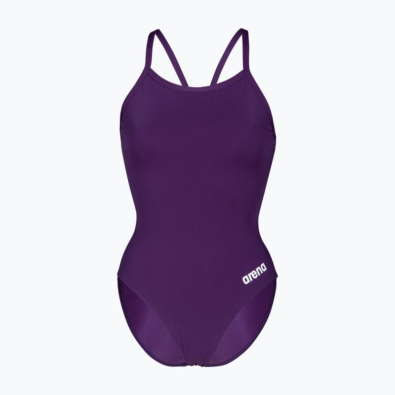 Strój pływacki jednoczęściowy damski Arena Team Light Drop Solid plum/white
