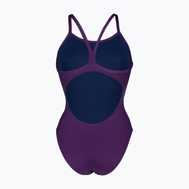 Strój pływacki jednoczęściowy damski Arena Team Light Drop Solid plum/white 2