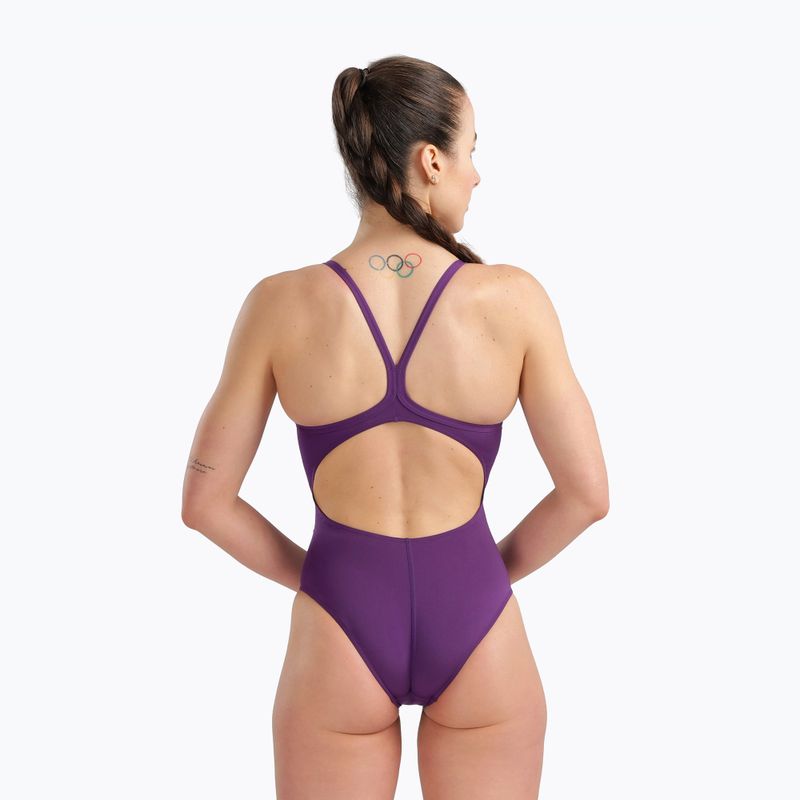 Strój pływacki jednoczęściowy damski Arena Team Light Drop Solid plum/white 7