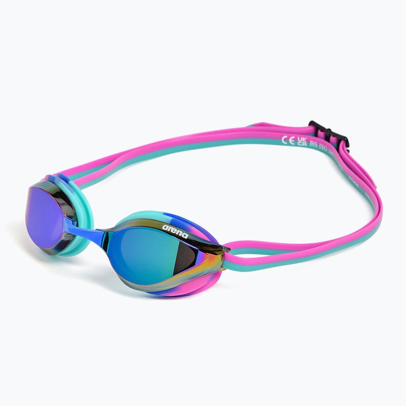 Okulary do pływania arena Python Mirror turquoise/water/fuchsia 2