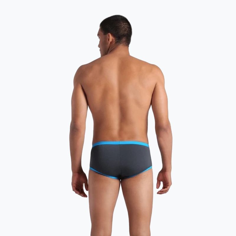 Bokserki pływackie męskie arena One Low Waist Short Big Logo asphalt/turquoise 6