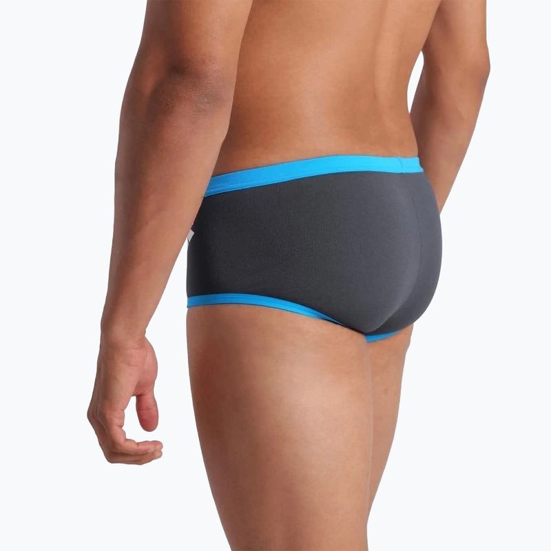 Bokserki pływackie męskie arena One Low Waist Short Big Logo asphalt/turquoise 8