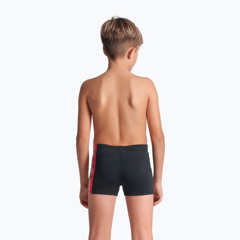 Bokserki pływackie dziecięce arena Palette Swim Short black/calypso coral multi 6