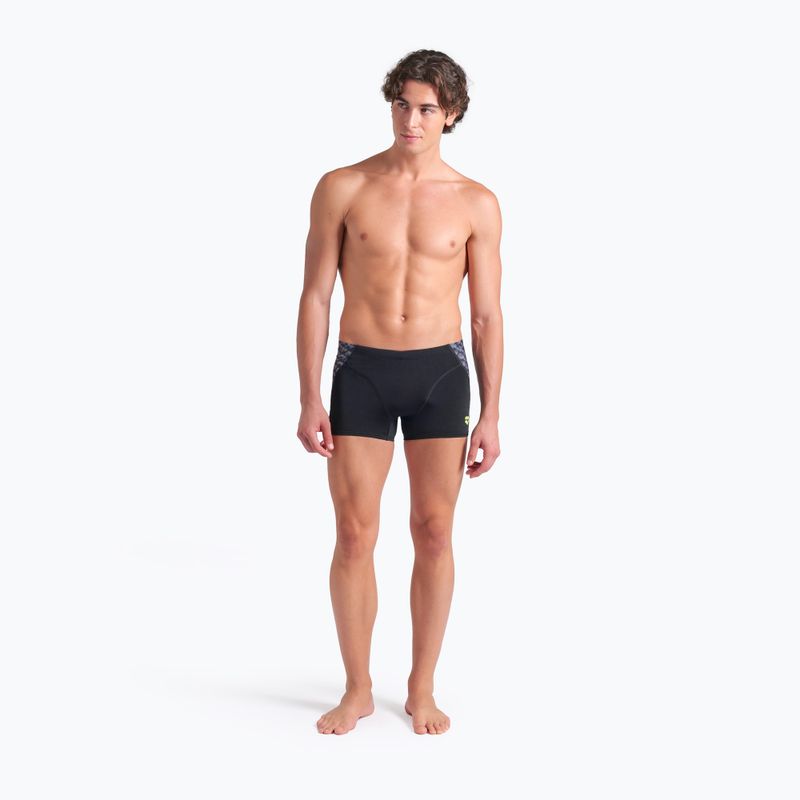 Bokserki kąpielowe męskie arena Monogram Swim Short black/dark sage multi 5