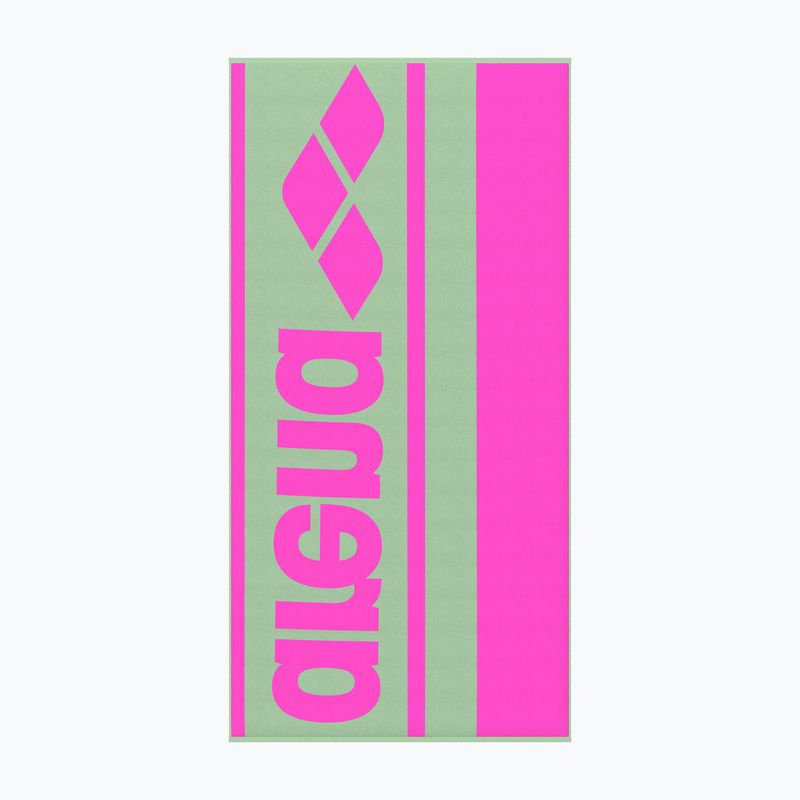 Ręcznik arena Logotype Jacquard light green/shocking pink 2