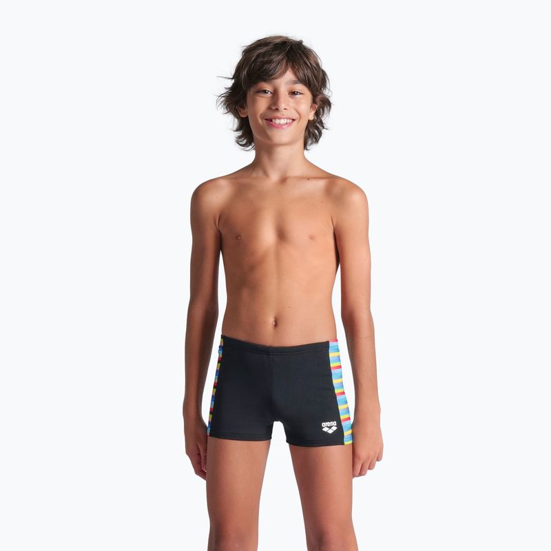 Bokserki pływackie dziecięce arena Racing Stripe Swim Short black/black multi 4