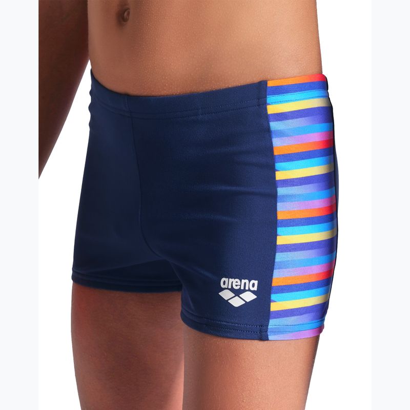 Bokserki pływackie dziecięce arena Racing Stripe Swim Short navy/navy multi 7