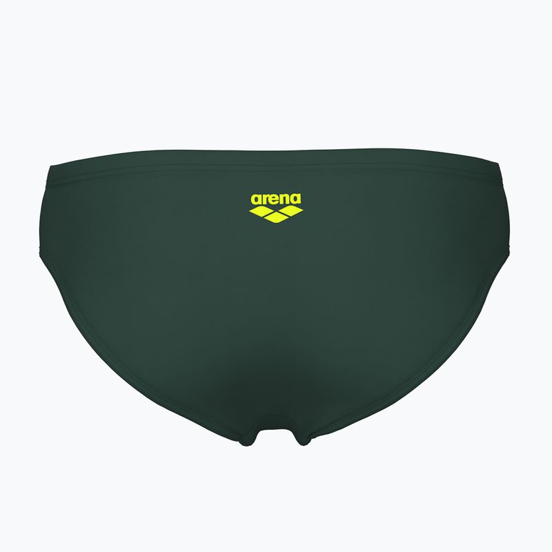 Slipy pływackie męskie arena Poseidonia Swim Briefs dark sage/artic lime 2