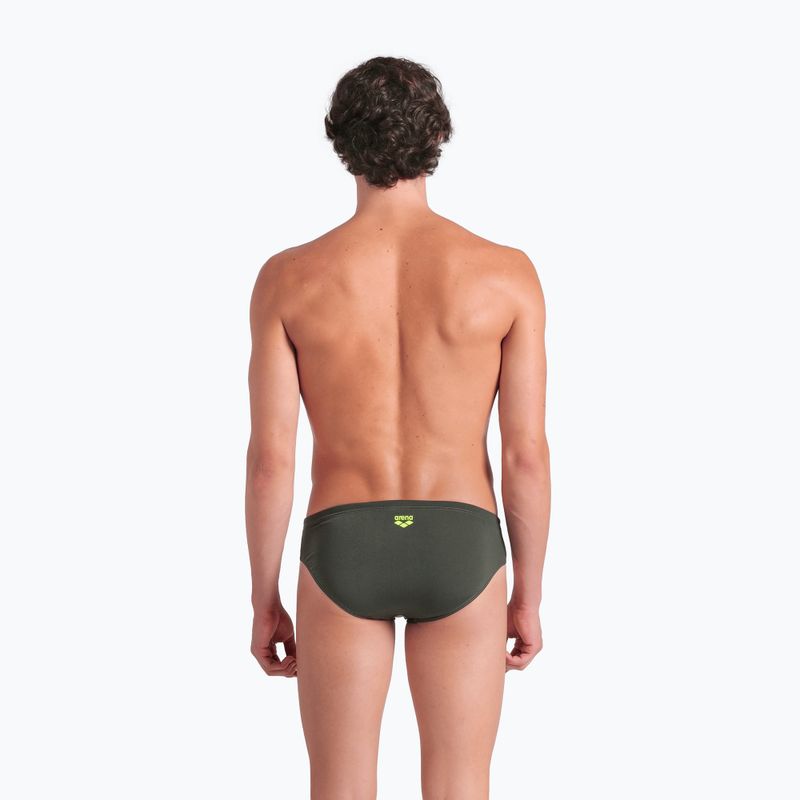 Slipy pływackie męskie arena Poseidonia Swim Briefs dark sage/artic lime 6