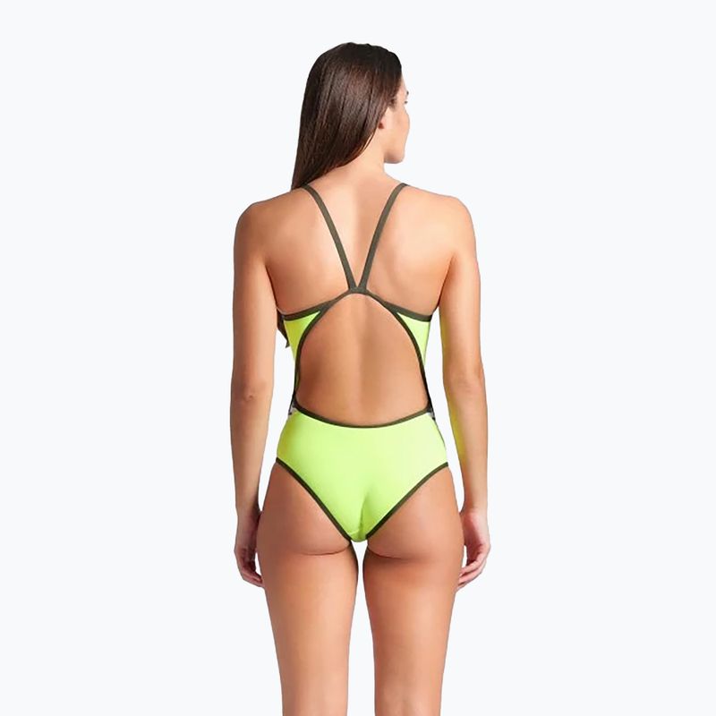 Strój pływacki jednoczęściowy damski arena Icons Super Fly Back Solid artic lime/dark sage 3