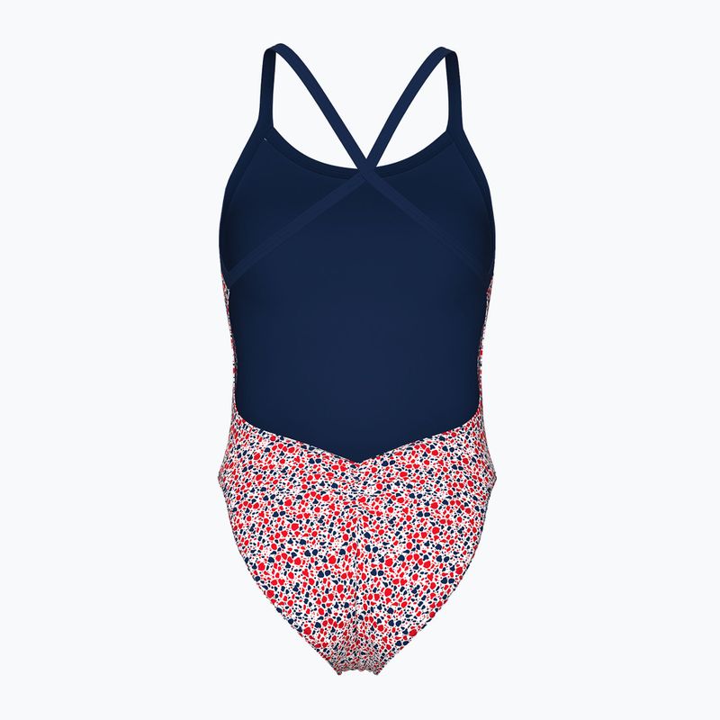 Strój pływacki jednoczęściowy damski arena Pebbles Xcriss Cross multi white/navy 2