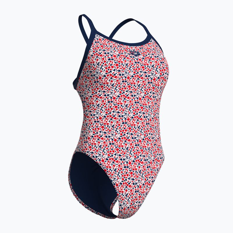 Strój pływacki jednoczęściowy damski arena Pebbles Xcriss Cross multi white/navy 3