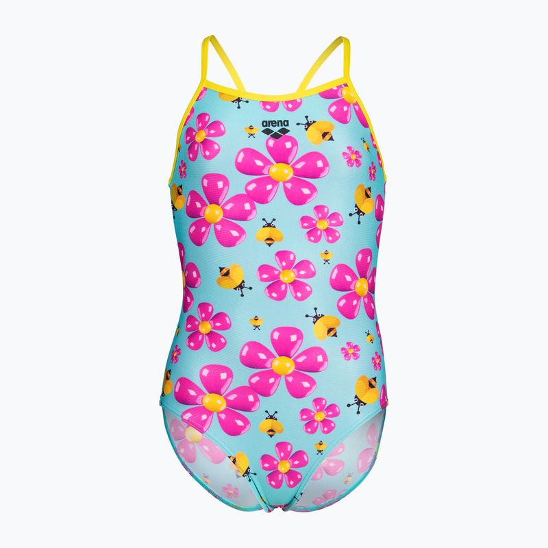Strój pływacki jednoczęściowy dziecięcy arena Spring Lightdrop Back water multi/yellow star