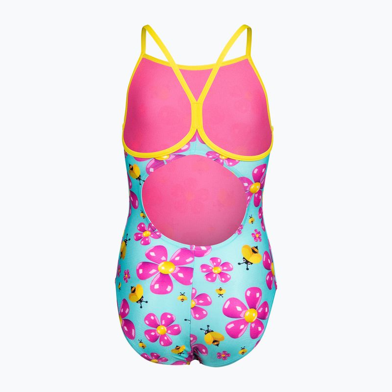 Strój pływacki jednoczęściowy dziecięcy arena Spring Lightdrop Back water multi/yellow star 2