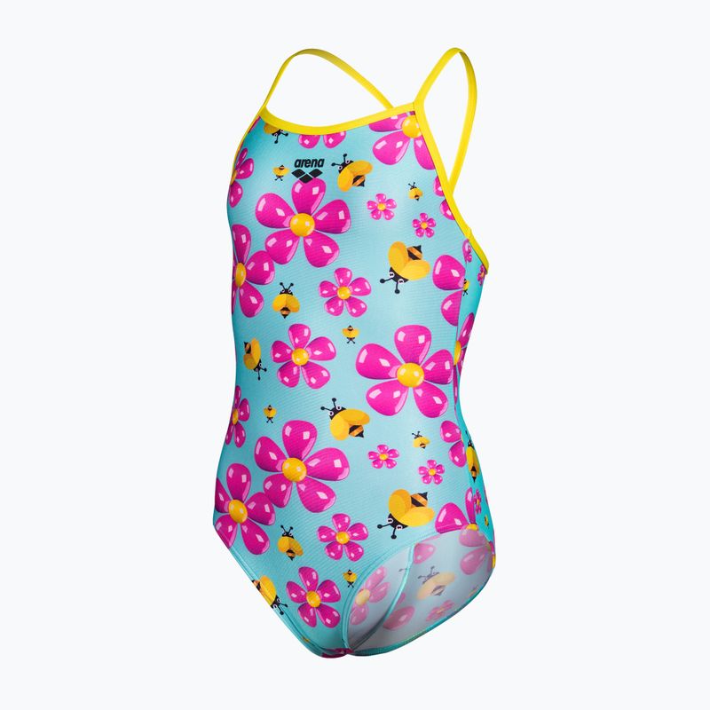 Strój pływacki jednoczęściowy dziecięcy arena Spring Lightdrop Back water multi/yellow star 3
