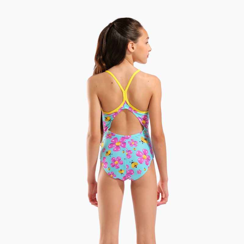 Strój pływacki jednoczęściowy dziecięcy arena Spring Lightdrop Back water multi/yellow star 7