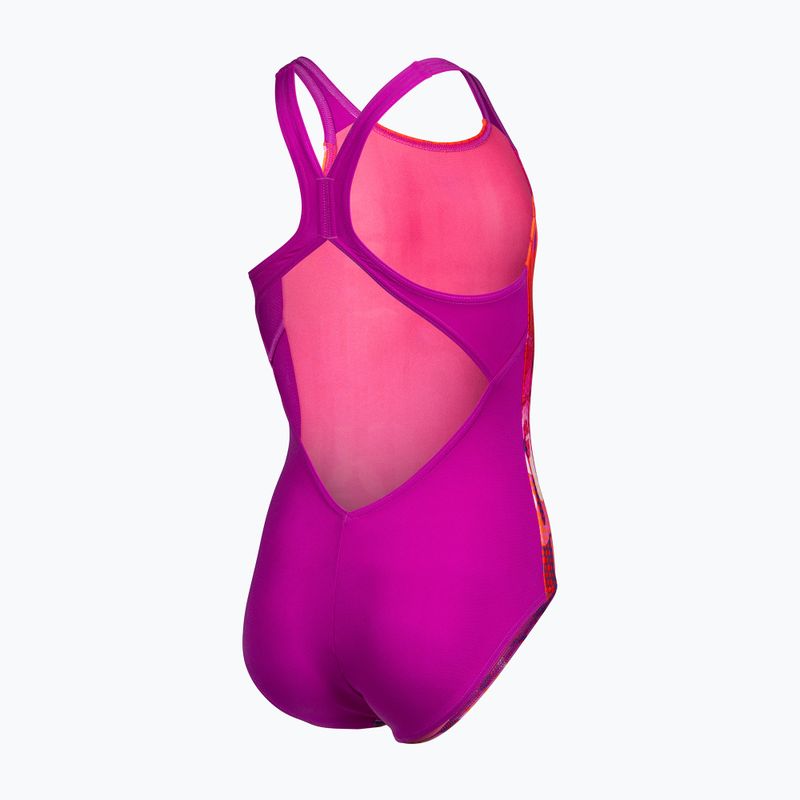 Strój pływacki jednoczęściowy dziecięcy arena Multi Colours V Back pink multi/very fuchsia 4