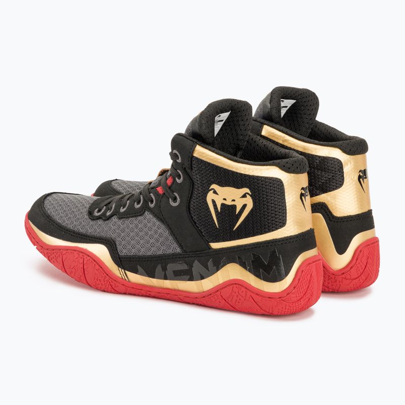 Buty bokserskie Venum Elite Wrestling black/gold/red 3