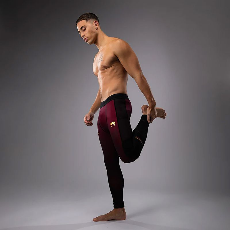 Legginsy treningowe męskie Venum Tactical XT Spats black/burgundy/gold 5