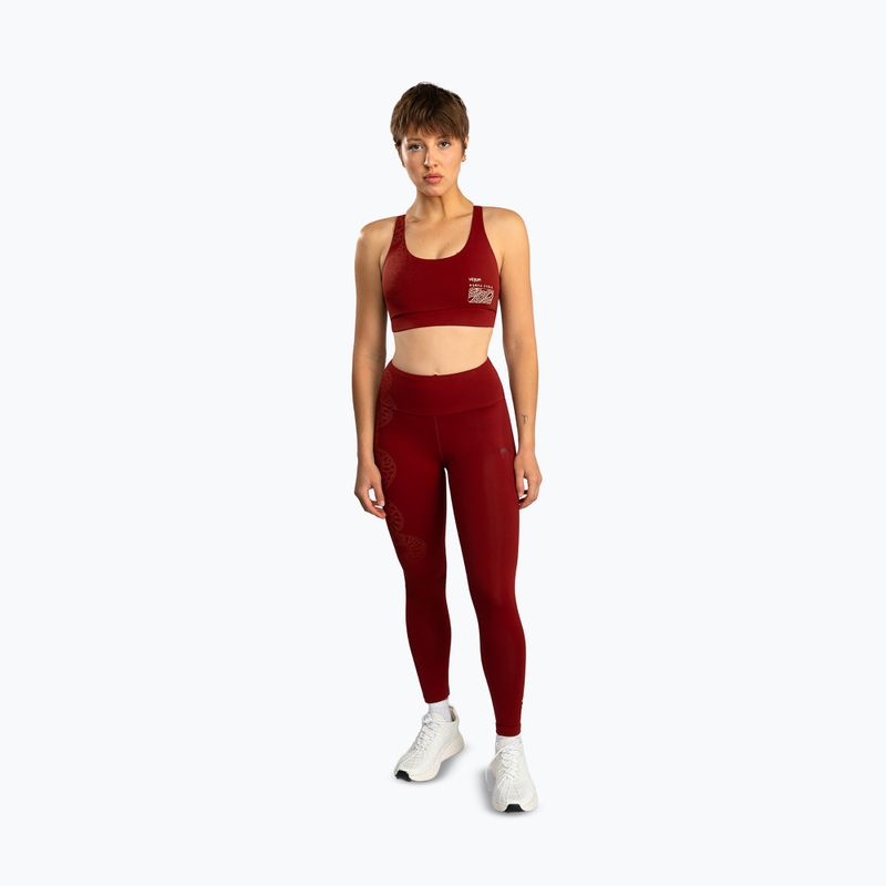 Legginsy treningowe damskie Venum Serpenti burgundy/ivory 2
